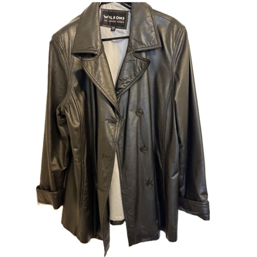 Wilsons Leather Double Breasted Leather Peacoat Jacket Sz XL